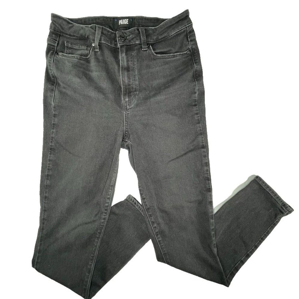 PAIGE Jeans Sz 28 Women's Margot Ankle Black Wash Comfort Stretch Spandex Pants - Picture 1 of 14